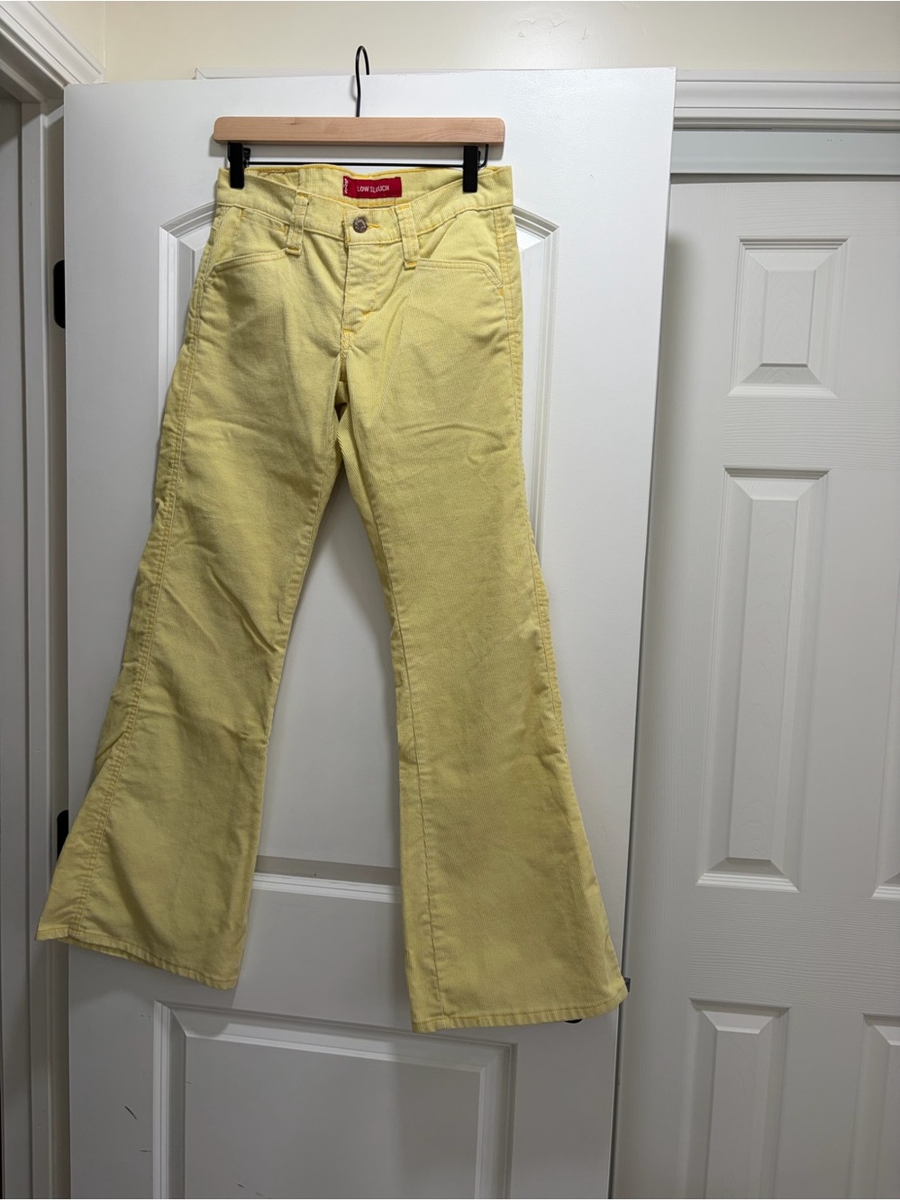 Vintage Levi's Superlow Bootcut Corduroy Pants Yellow Y2K Flare